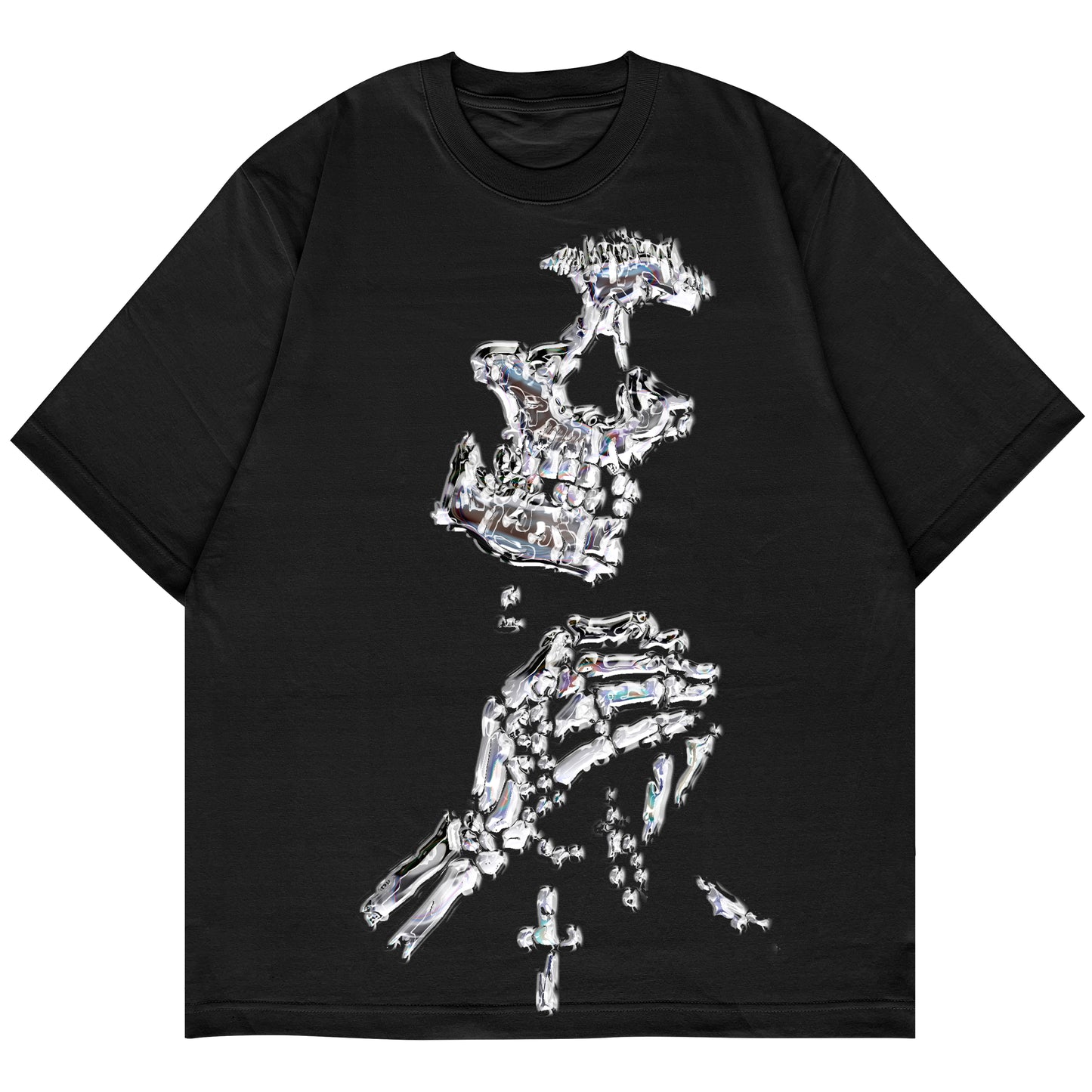 "Chrome Skelly Rosary" Tee (PREORDER)